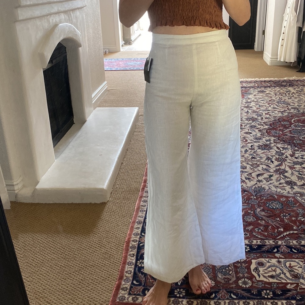 Beautiful brand new Faithfull the Brand linen high waisted trousers